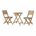 Guarderia Cabot Round Folding Table & 2 Chair Set, Natural GU3251421